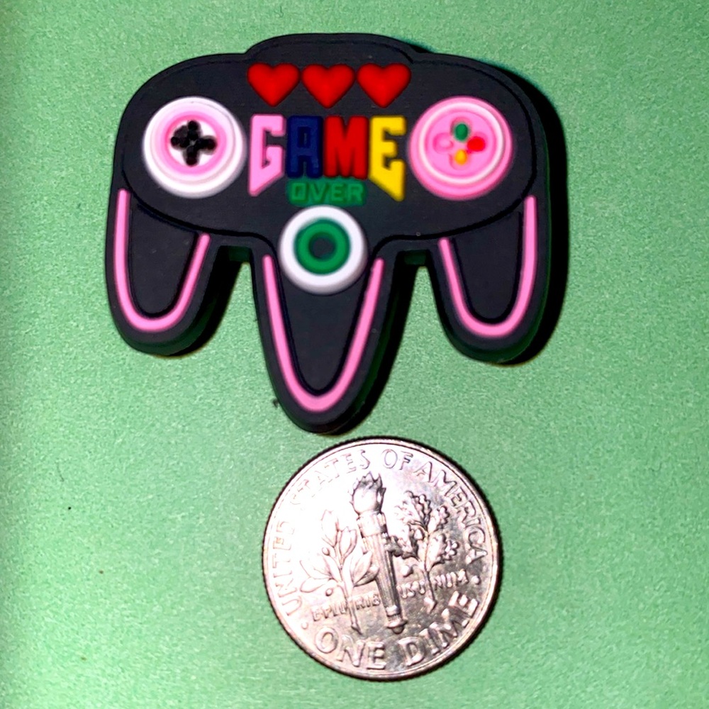 (10 for $15) Black Game controller ❤️❤️❤️ Game Over Gamer Crocs Shoe Charms